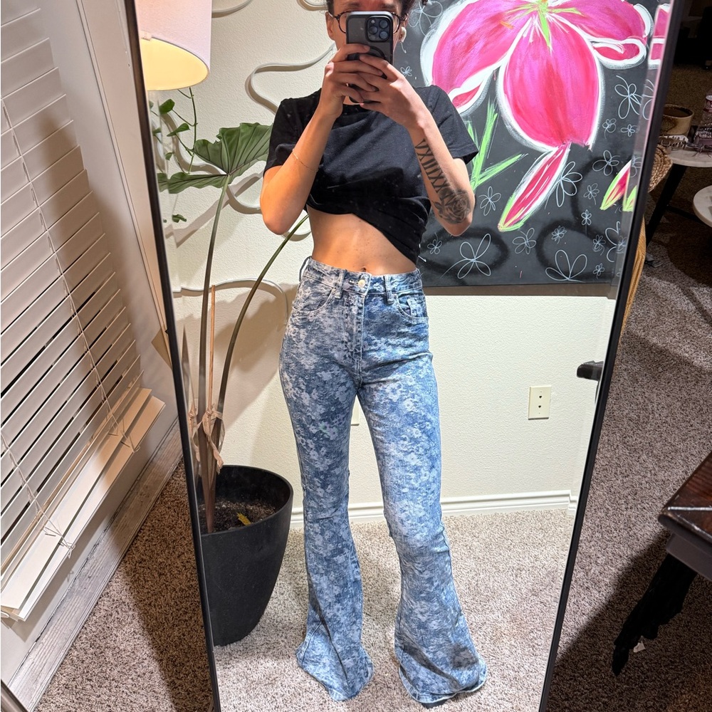 Women's Blue high rise Flared Jeans